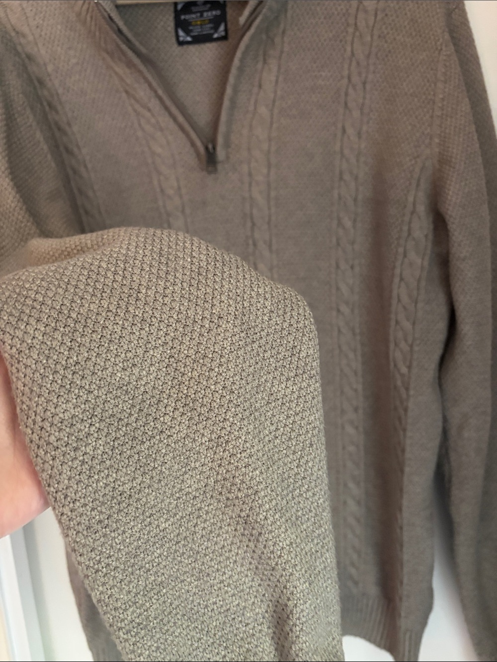 Men's Half-Zip Cable Knit Sweater - Picture 3 of 4